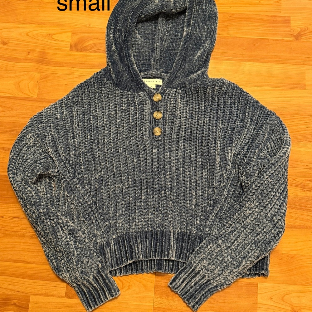 Aeropostale Blue Hoodie Sweater
